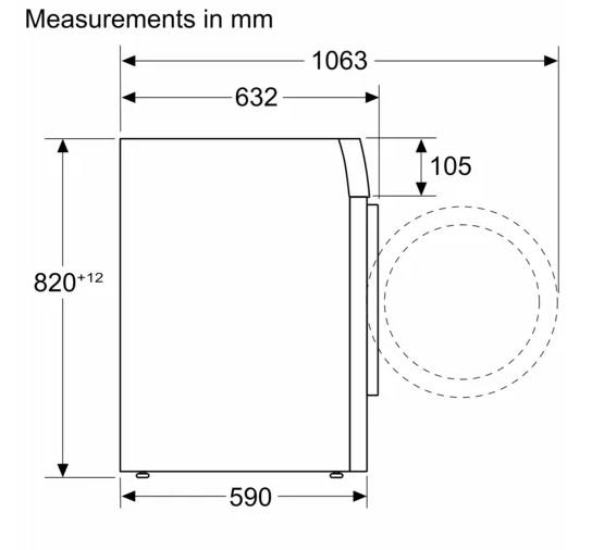 (image for) 西門子 WU14UT60BU 九公斤 1400轉 前置式 洗衣機 (820mm高)